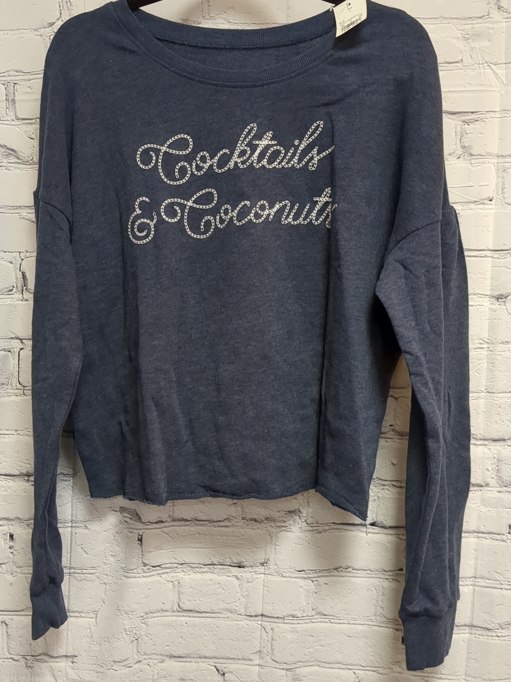 Zoe + Liv Navy Blue 'Cocktails & Coconuts' Long Sleeve Tee